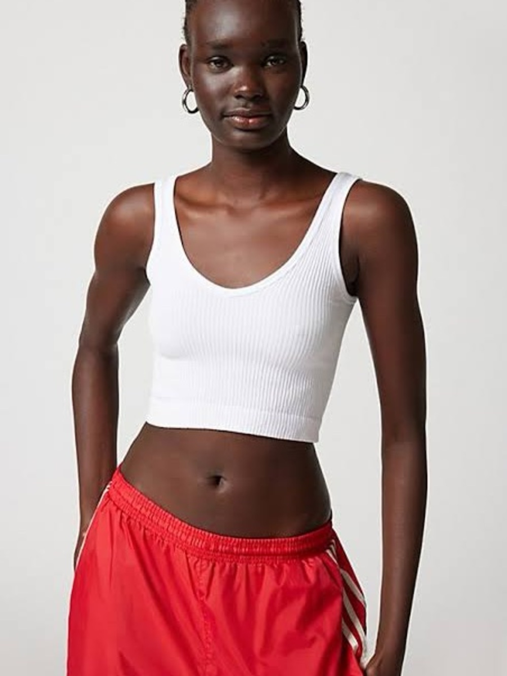 Out from Under Drew Seamless Tank White Ribbed Crop Top